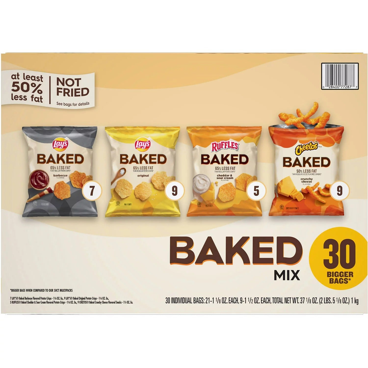 Frito-Lay Baked Mix Chips Variety Pack Total 37.125oz - 30ct/1pk