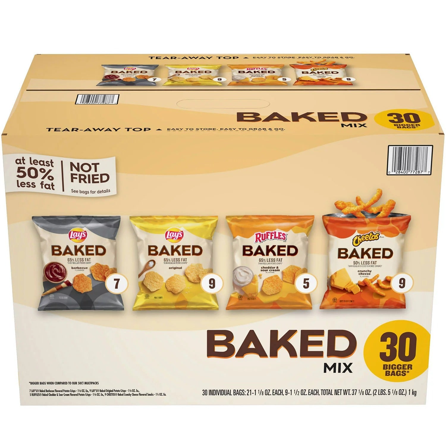 Frito-Lay Baked Mix Chips Variety Pack Total 37.125oz - 30ct/1pk