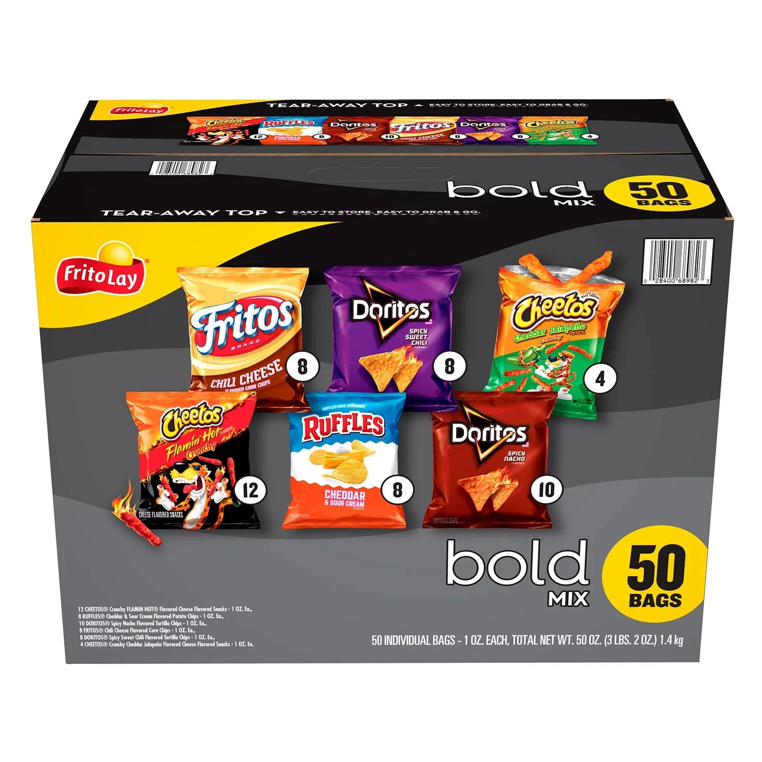 Frito-Lay Bold Mix Variety Pack Chips Total 50oz - 50ct/1pk