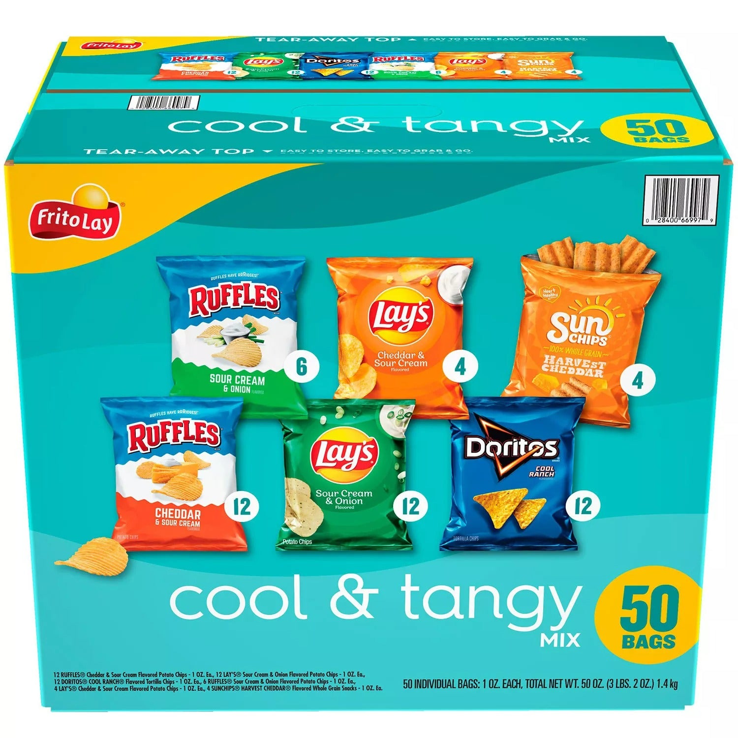 Frito-Lay Cool & Tangy Variety Pack Chips Total 50 oz - 50ct/1pk