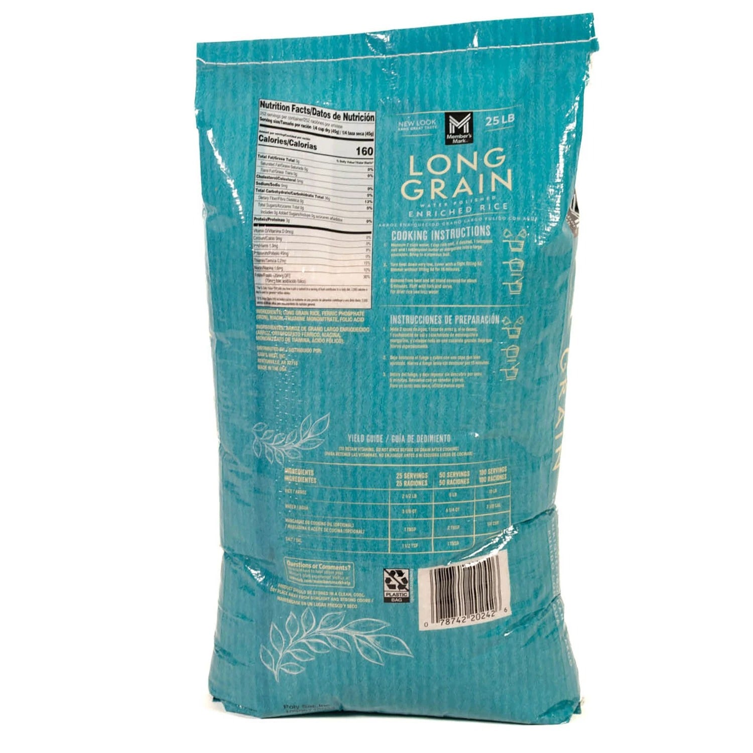 Member's Mark Long Grain White Rice - 25lbs/1pk