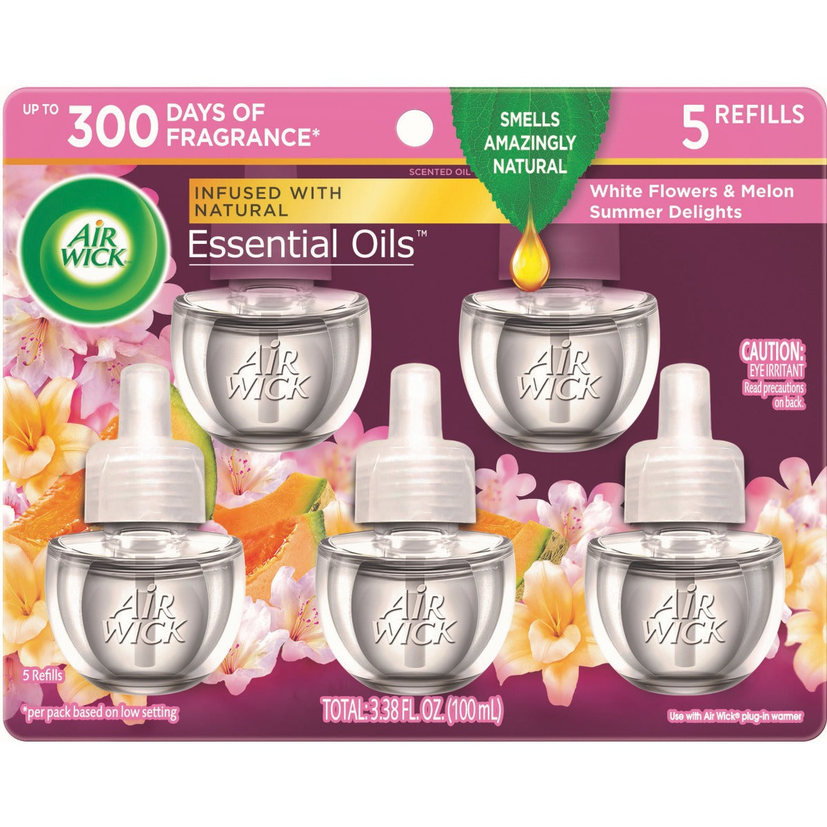 Air Wick Scented Oil - Refill Essential Oils Summer Delights (White Flowers/Melon/Vanilla) - 5ct/5pk
