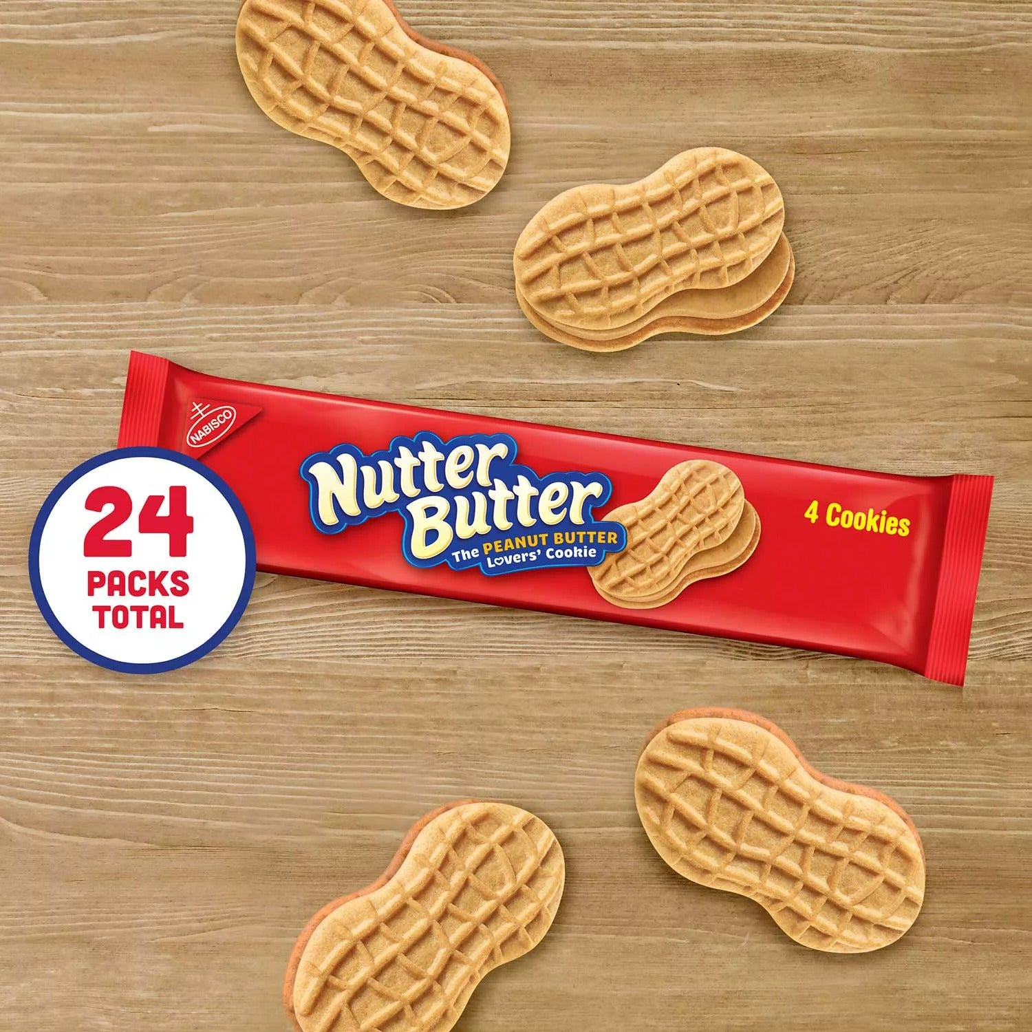 Nabisco Nutter Butter Sandwich Cookies w/Peanut Butter - 1.9oz/24pk