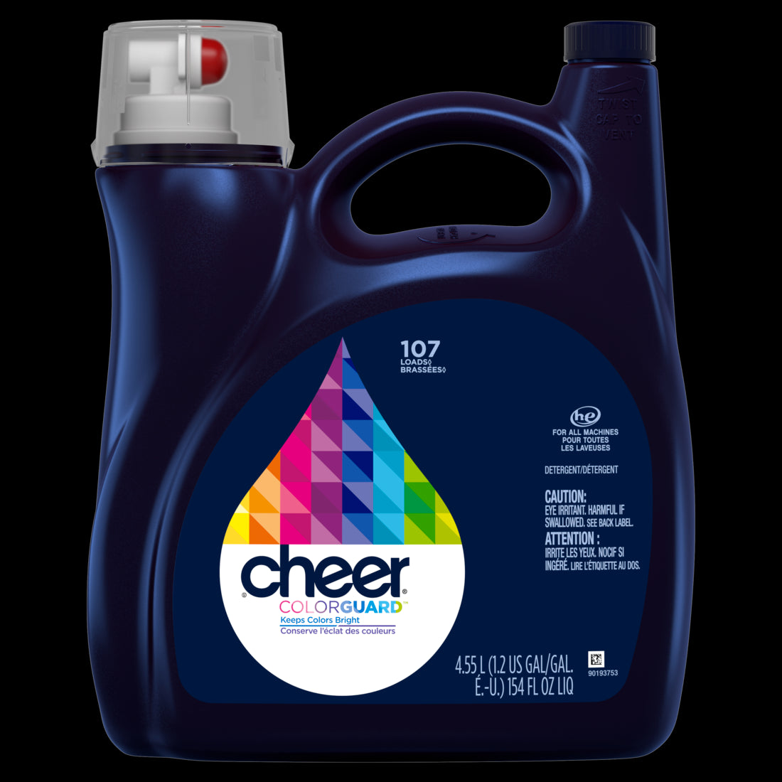 Cheer Liquid Laundry Detergent 107 Loads HE Compatible - 154oz/4pk