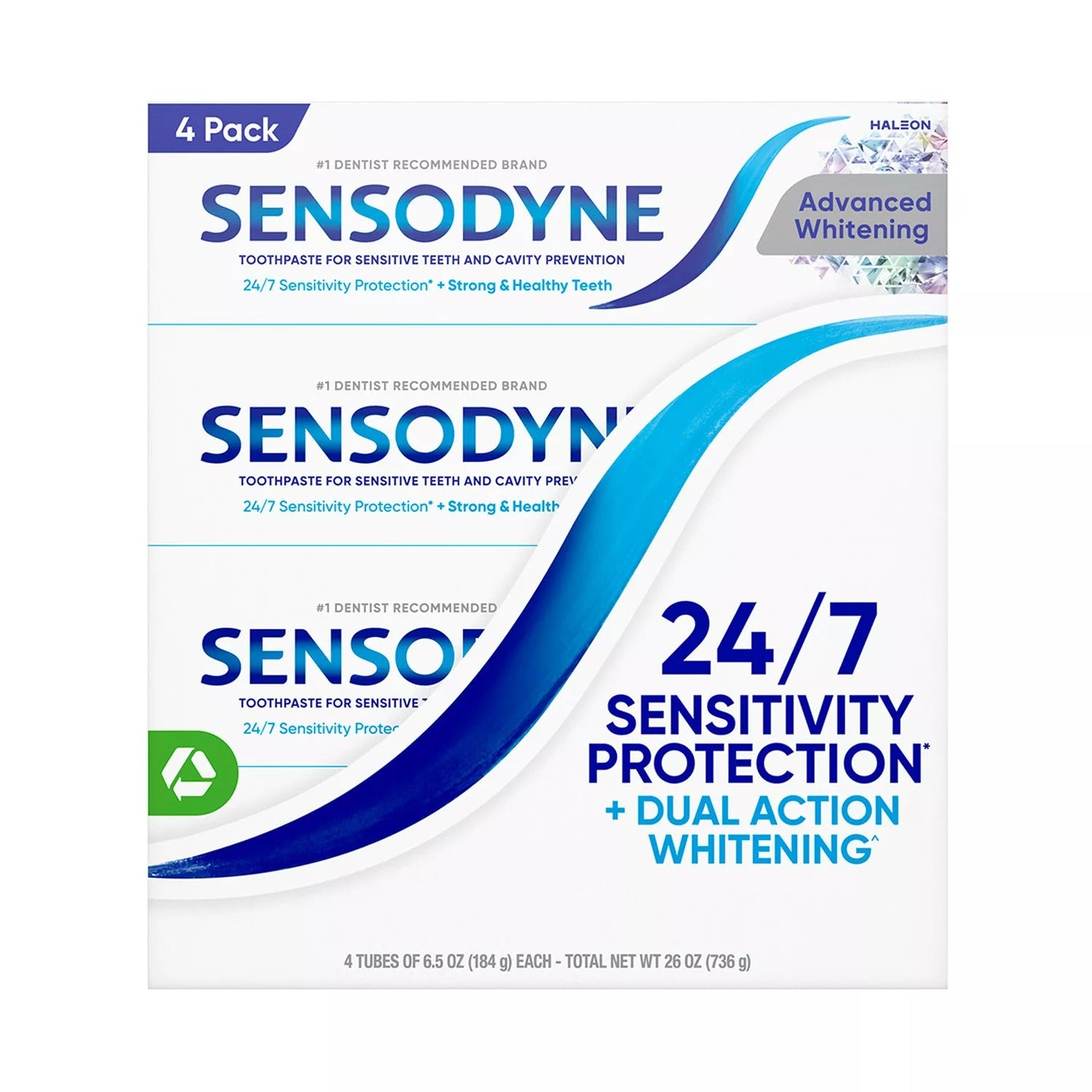 Sensodyne Advanced Whitening Toothpaste - 6.5oz/4pk