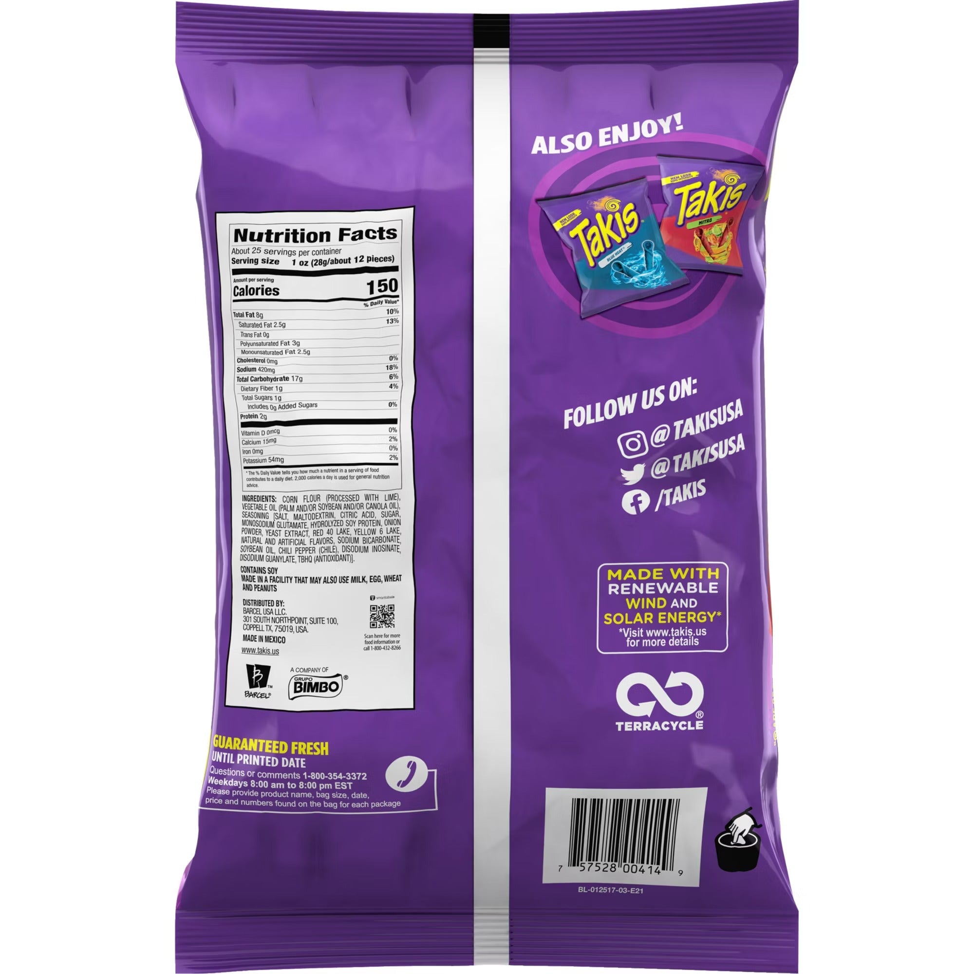 Takis Fuego Rolled Tortilla Chips Party Size - 24.7oz/1pk