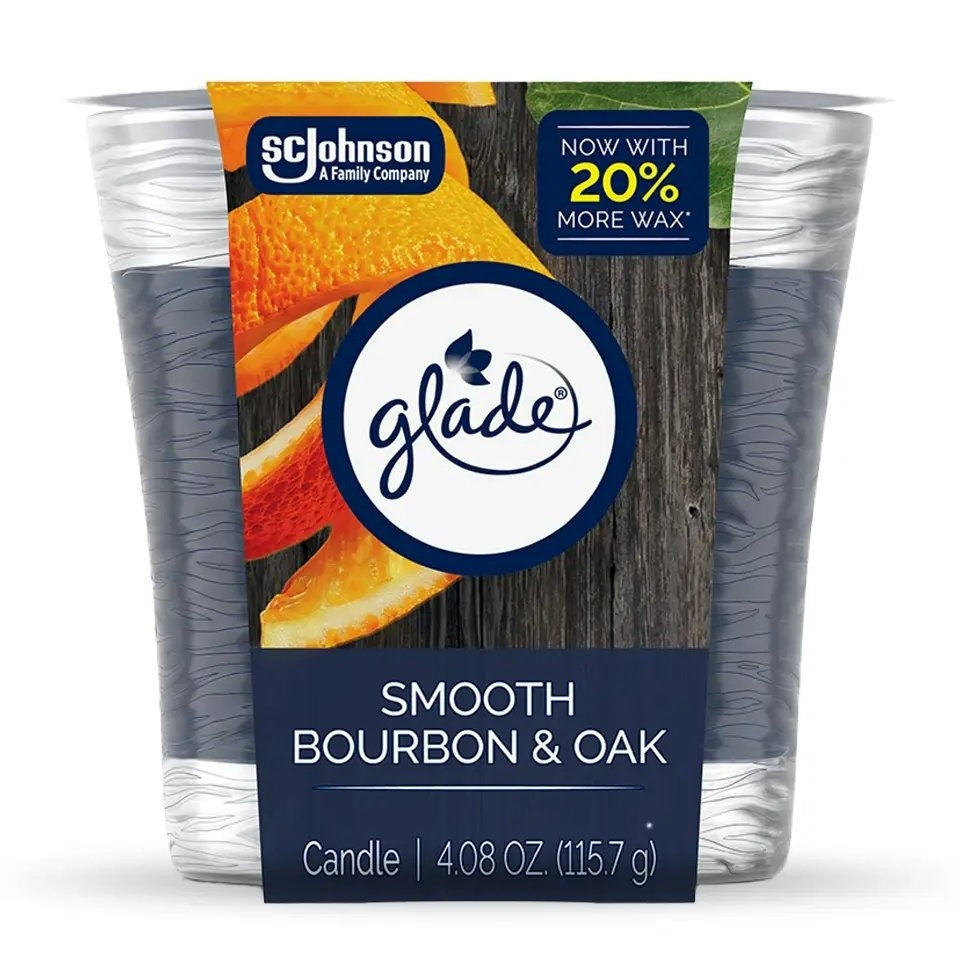 Glade Candle Smooth Bourbon & Oak - 4.08oz/6pk