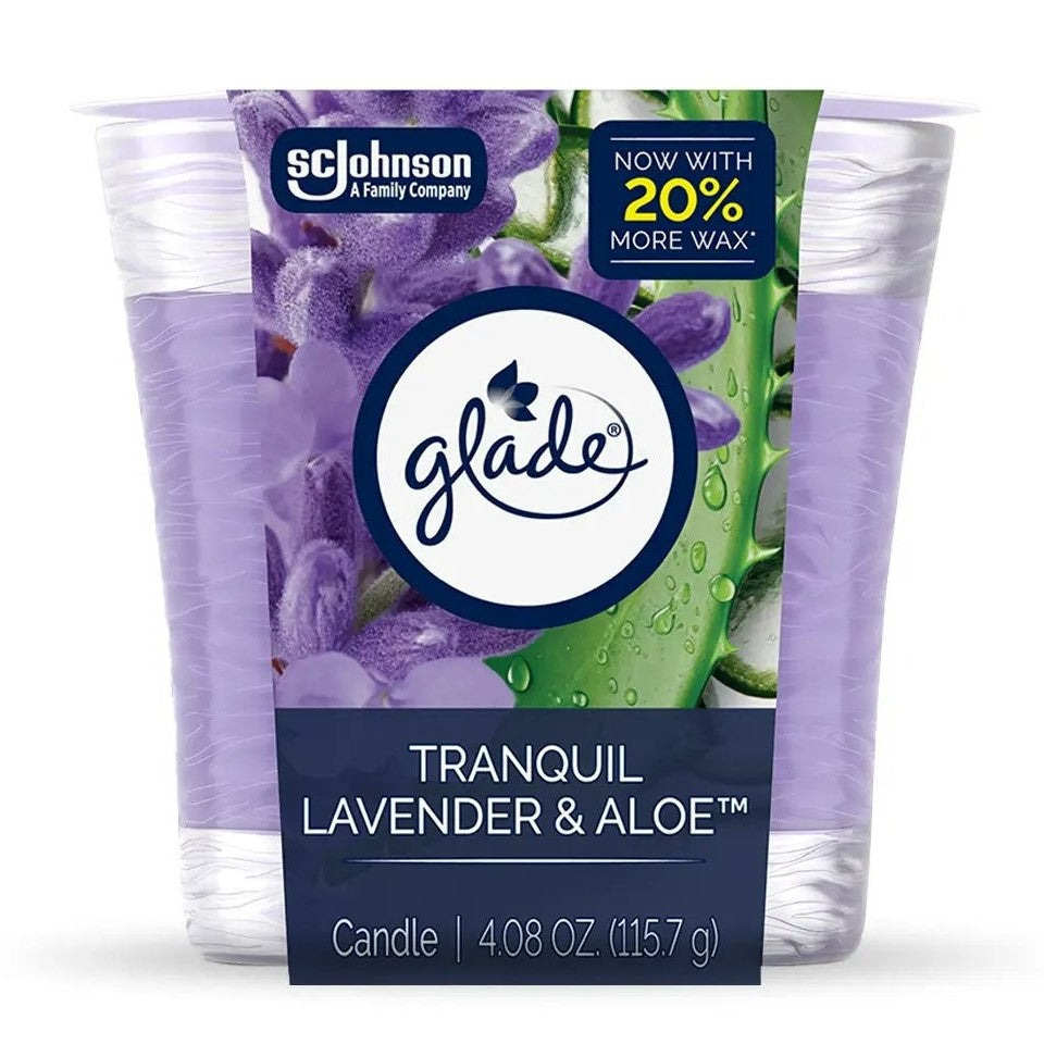 Glade Candle Tranquil Lavender & Aloe - 4.08oz/6pk