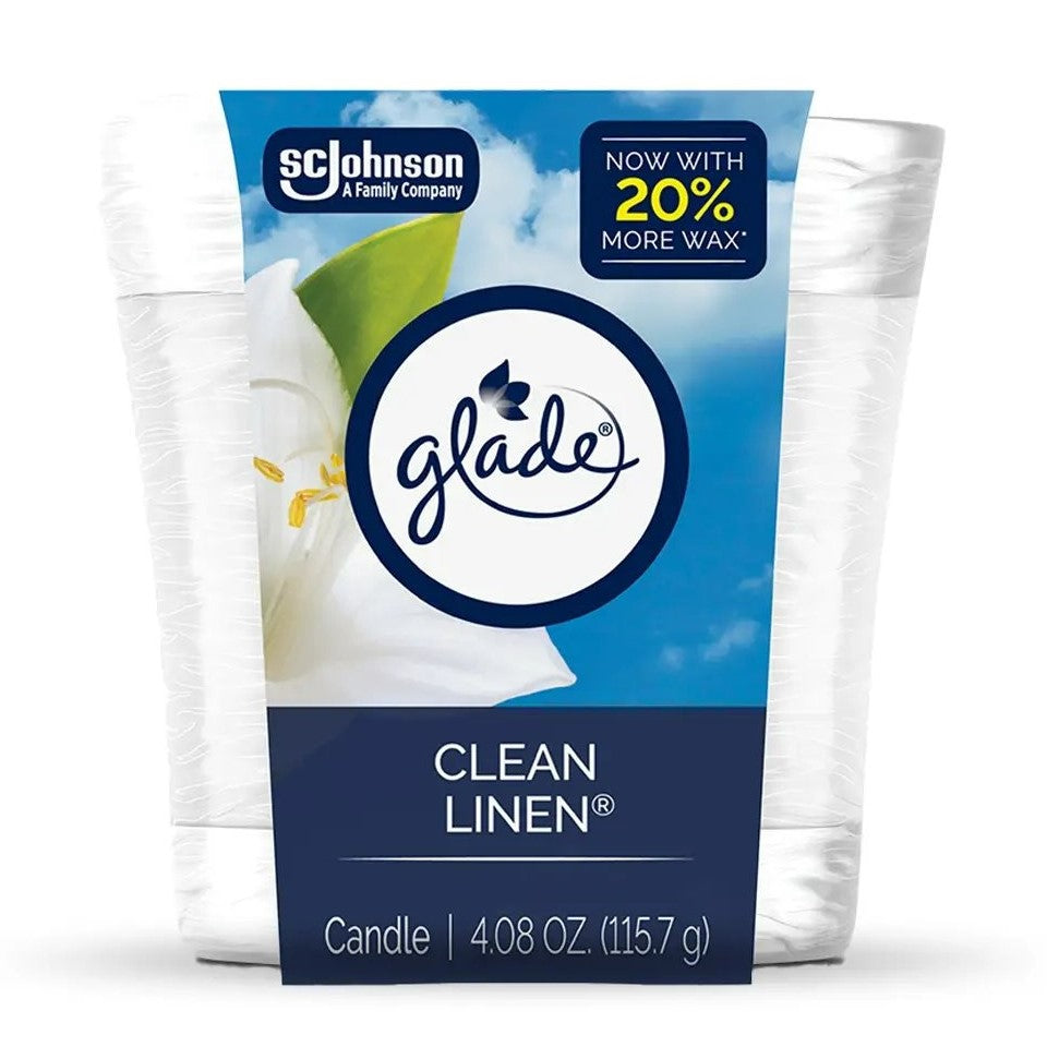 Glade Candle Clean Linen - 4.08oz/6pk
