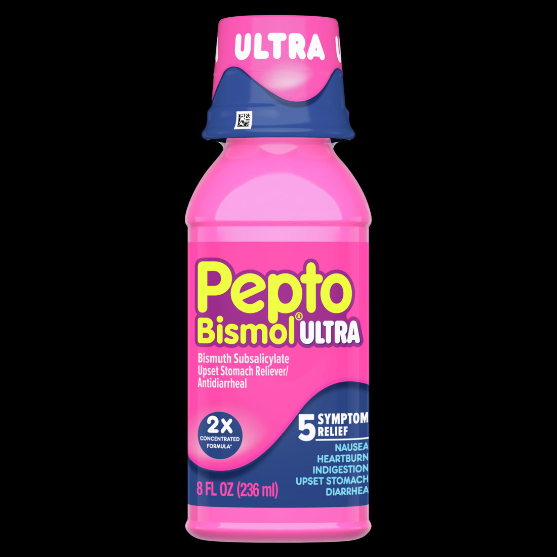 Pepto Bismol Liquid Ultra for Nausea Heartburn Indigestion Upset Stomach and Diarrhea - 5 Symptom Fast Relief Original Flavor - 8oz/12pk