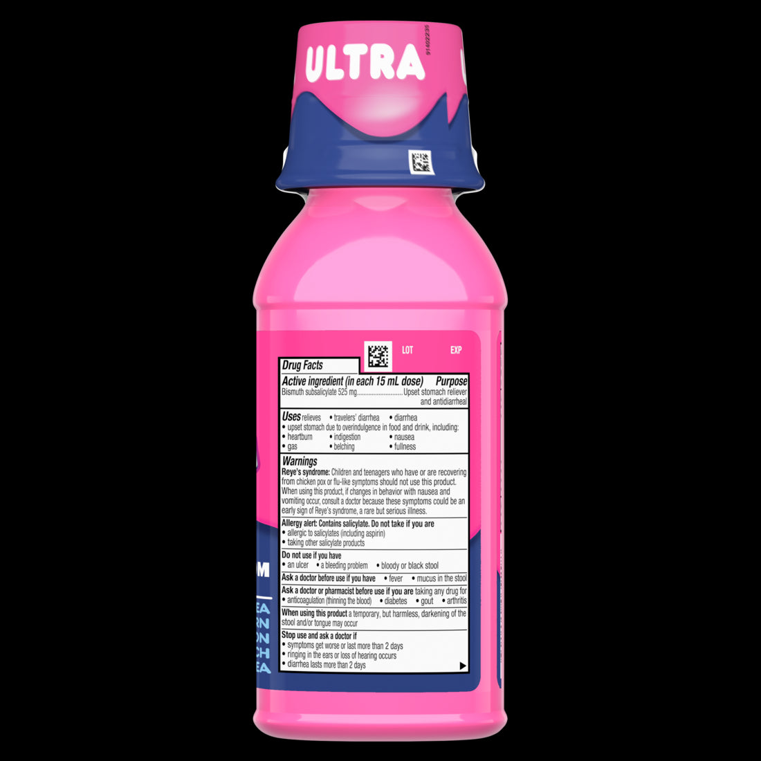 Pepto Bismol Liquid Ultra for Nausea Heartburn Indigestion Upset Stomach and Diarrhea - 5 Symptom Fast Relief Original Flavor - 8oz/12pk