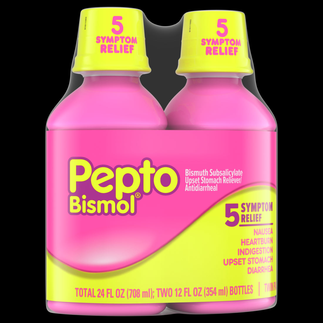 Pepto Bismol Liquid for Nausea Heartburn Indigestion Upset Stomach and Diarrhea - Fast Relief for 5 Symptoms Original Flavor - (2x12)oz/3pk