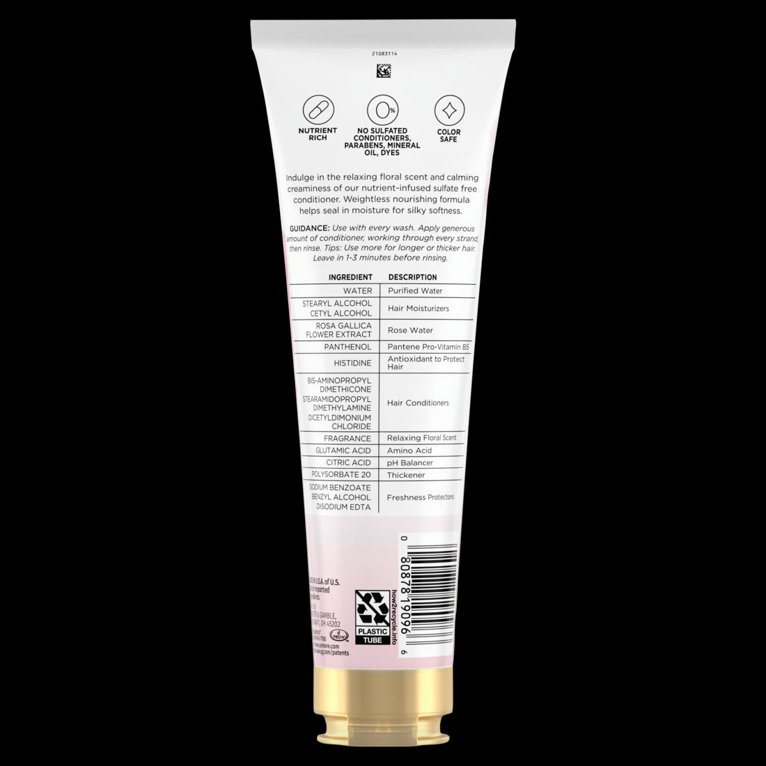 Pantene Nutrient Blends Miracle Moisture Boost Rose Water Sulfate Free Conditioner - 8.0oz/3pk