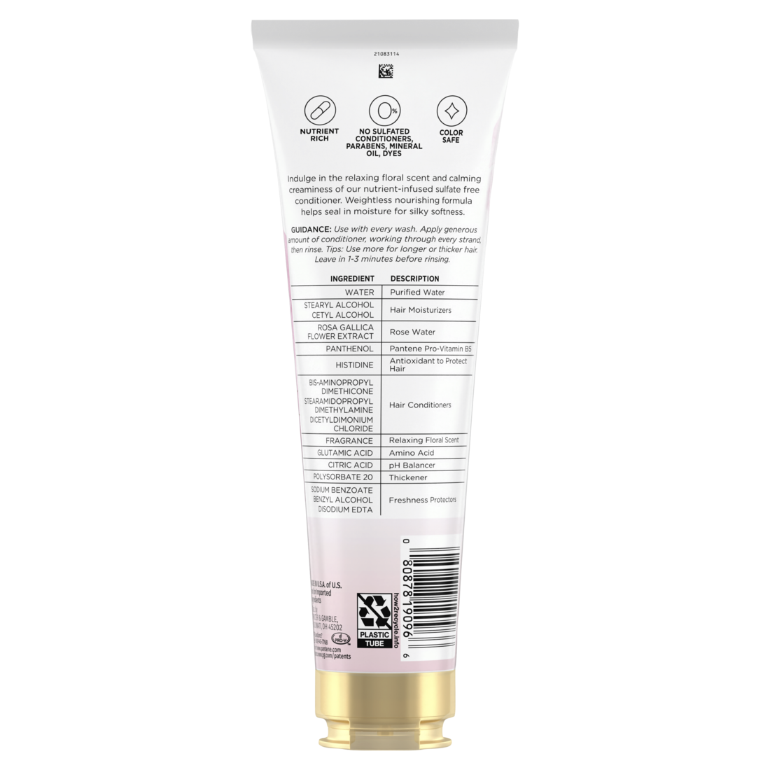 Pantene Nutrient Blends Miracle Moisture Boost Rose Water Sulfate Free Conditioner - 8oz/3pk