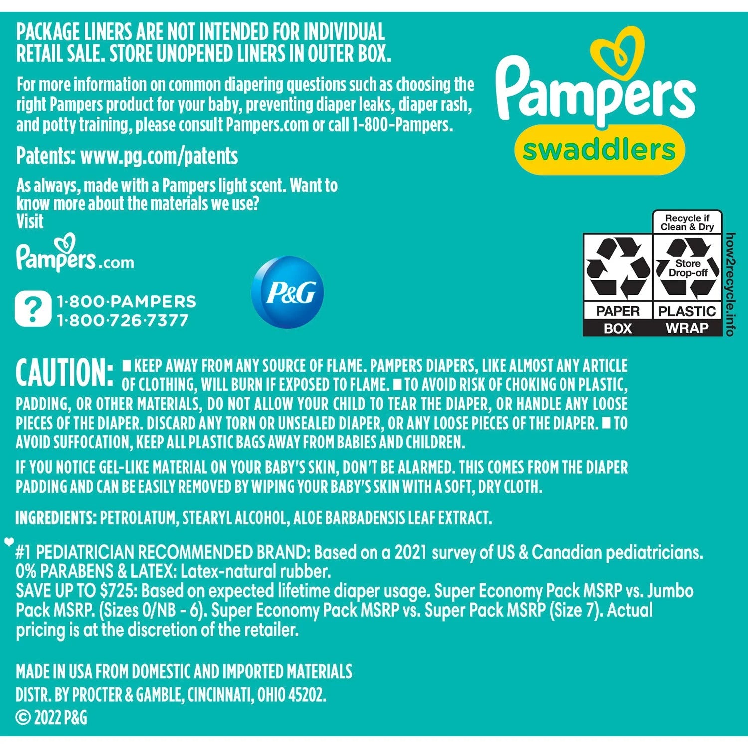 Pampers Swaddlers Diapers Size Newborn - 174ct/1pk
