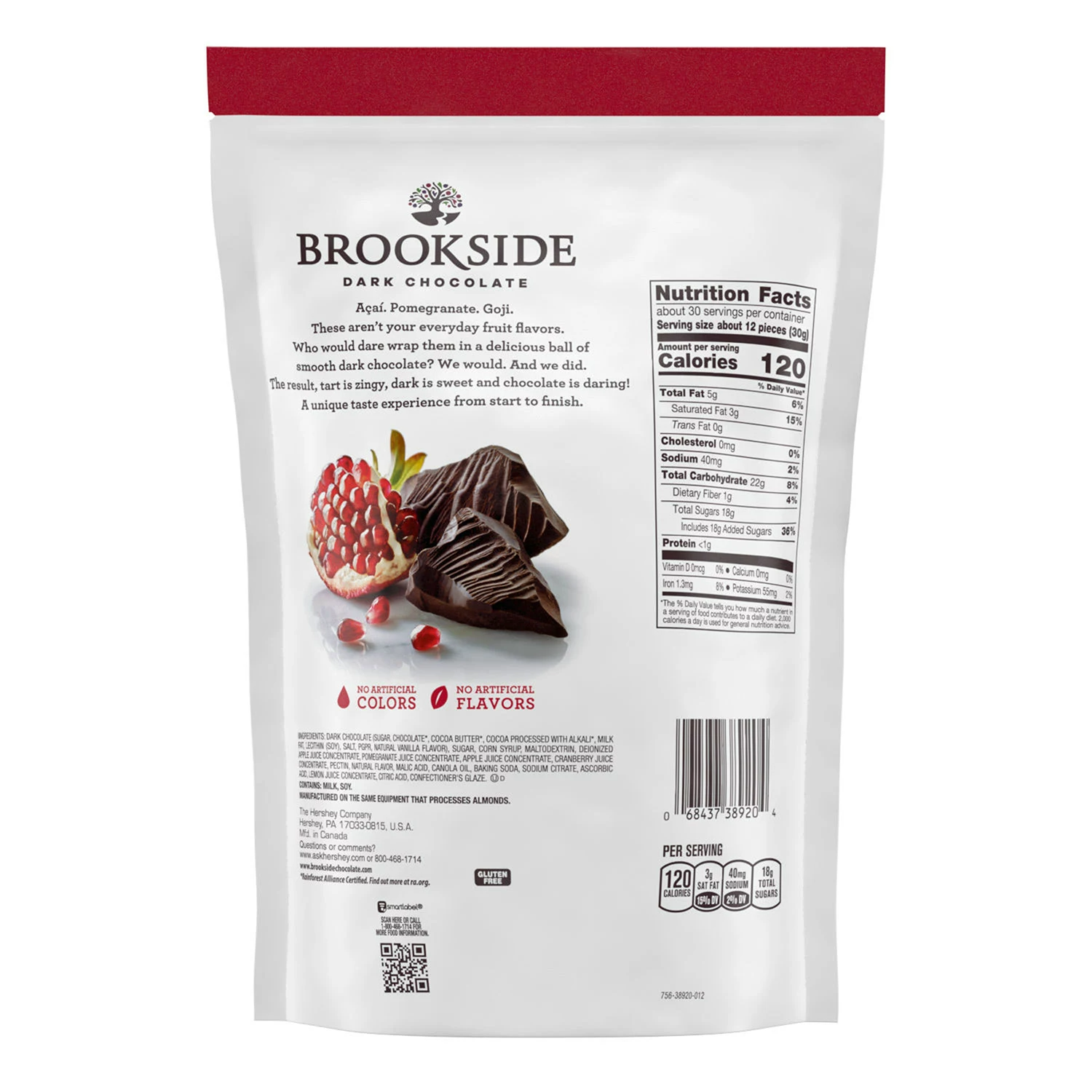 BROOKSIDE Dark Chocolate Pomegranate Flavored Chocolate - 32oz/1pk