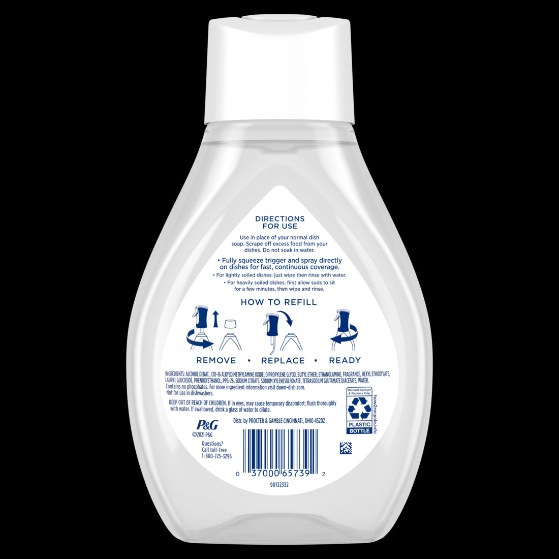 Dawn Powerwash Spray Refill Dish Soap Dishwashing Liquid Free & Clear 1 Refill - 16oz/6pk