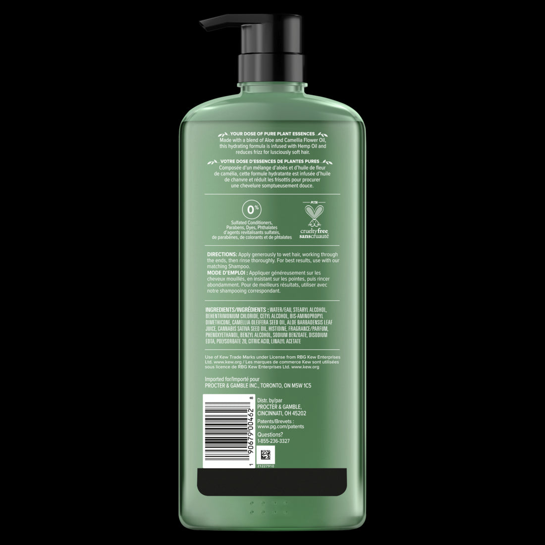 Herbal Essences Hemp Oil Sulfate Free Conditioner Frizz Control with Certified Camellia Oil and Aloe Vera For All Hair Types Especially Frizzy Hair - 20.2oz/4pk