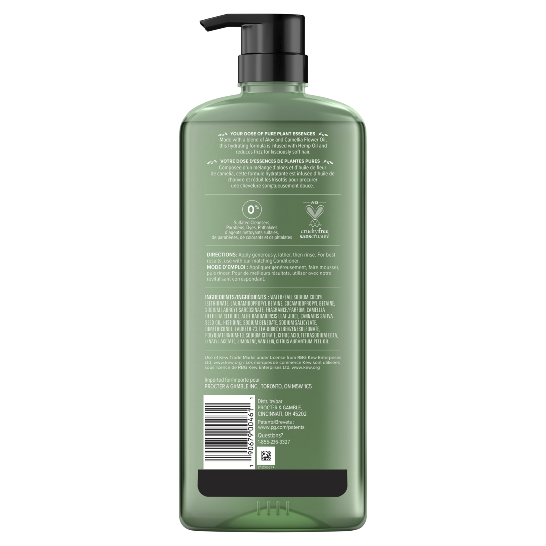 Herbal Essences Hemp Oil Sulfate Free Shampoo Frizz Control With Certified Camellia Oil And Aloe Vera For All Hair Types Especially Frizzy Hair - 20.2oz/4pk