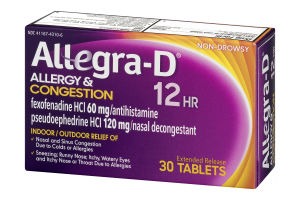 Allegra D Allergy & Congestion 12 hour Tablets (120mg pse/60mg fex) - 30ct/72pk
