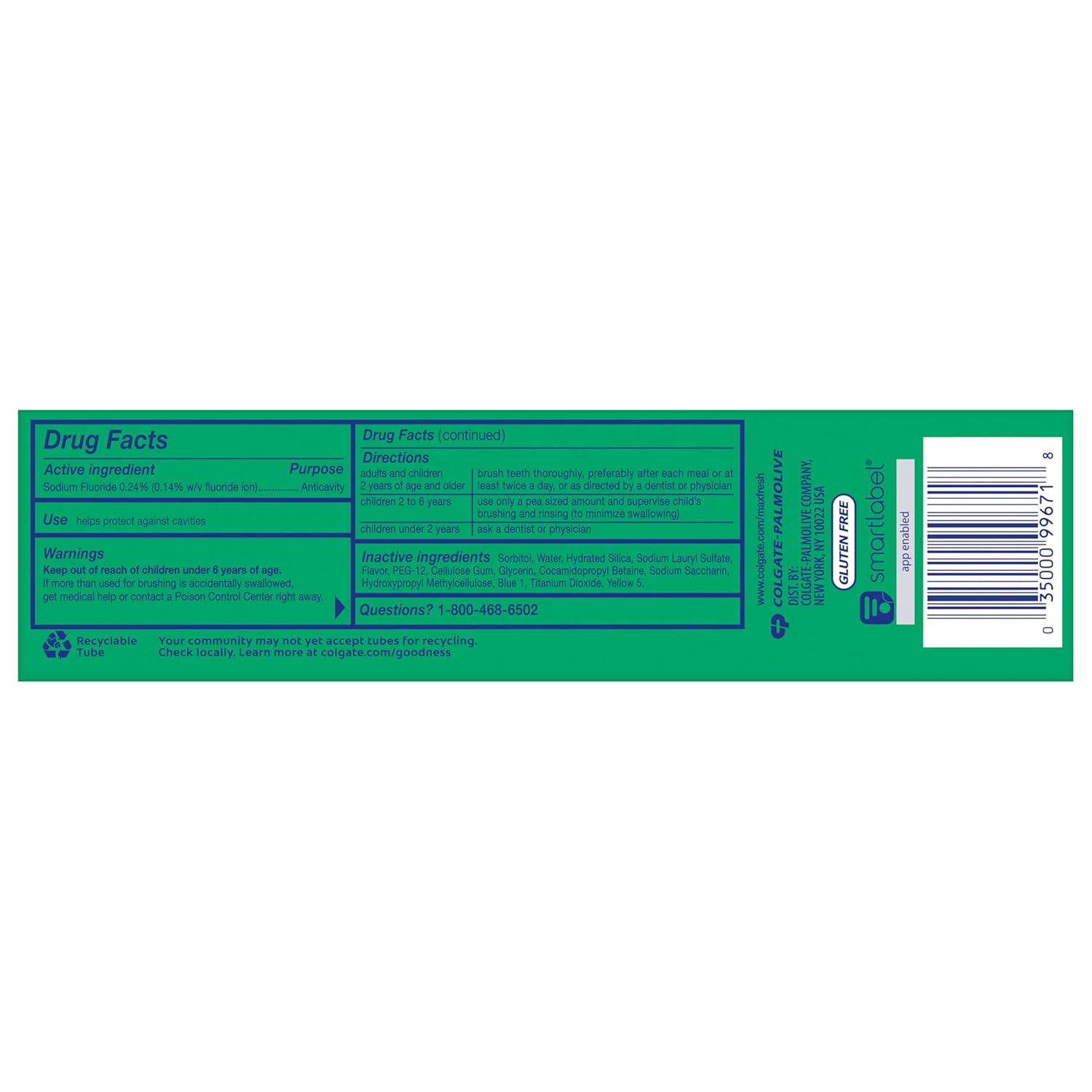 Colgate Max Fresh Toothpaste Clean Mint - 6.3oz/24pk
