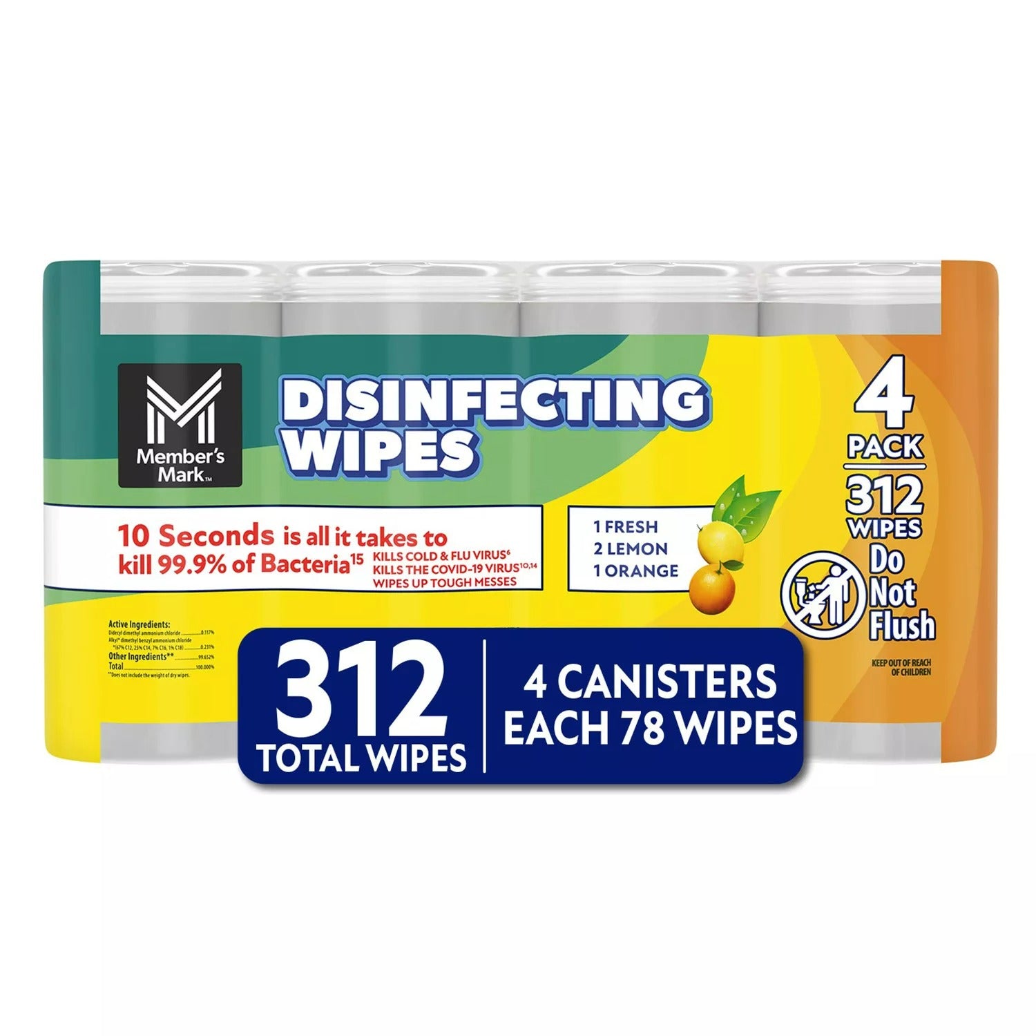 Member's Mark Disinfecting Wipes Variety Pack - (4x78)ct/1pk