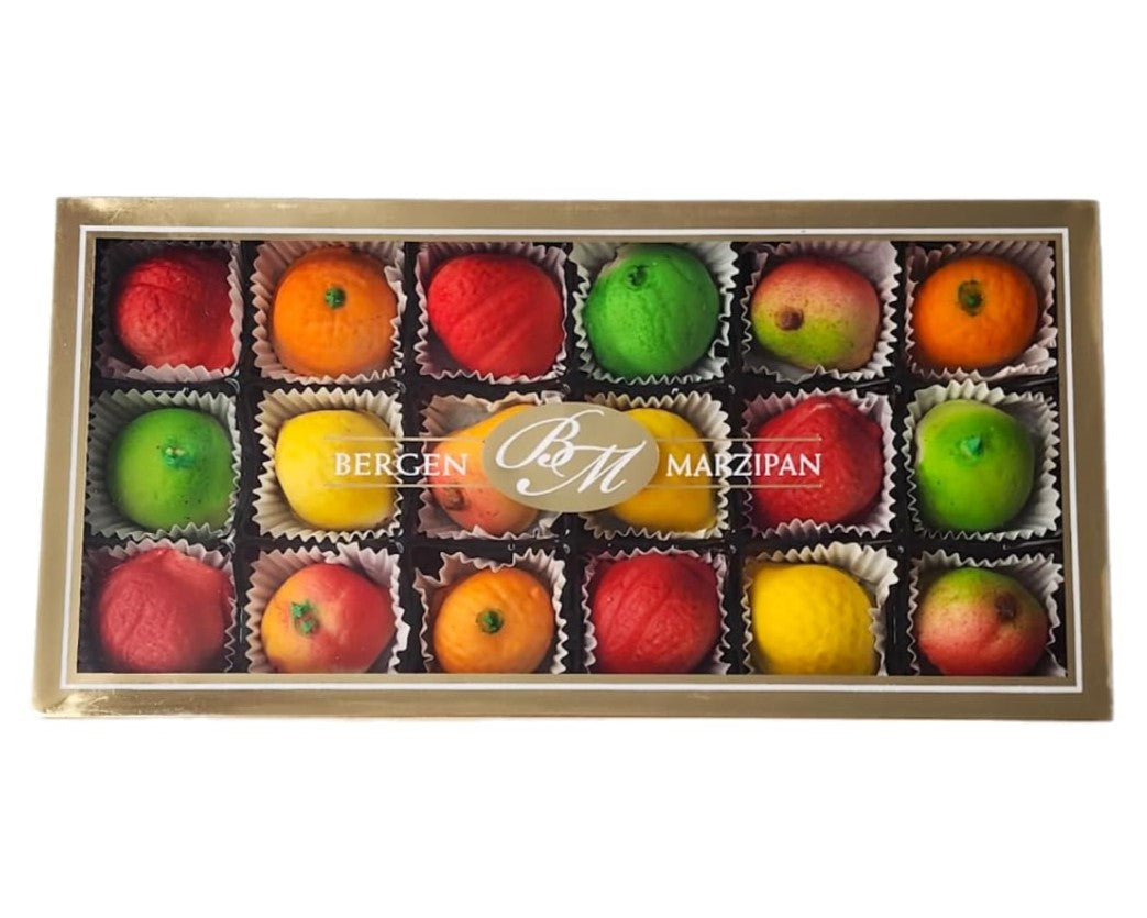 Bergen Marzipan Assorted Fruit Shapes Total 8oz - 18ct/24pk
