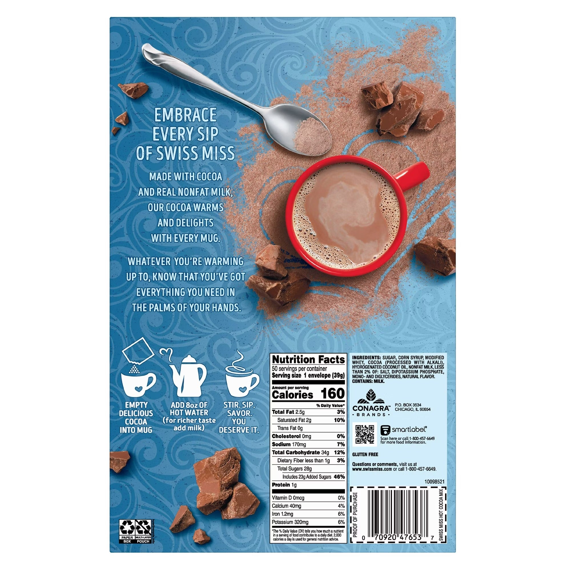 Swiss Miss Milk Chocolate Hot Cocoa Mix Packets - (50x1.38)oz/1pk