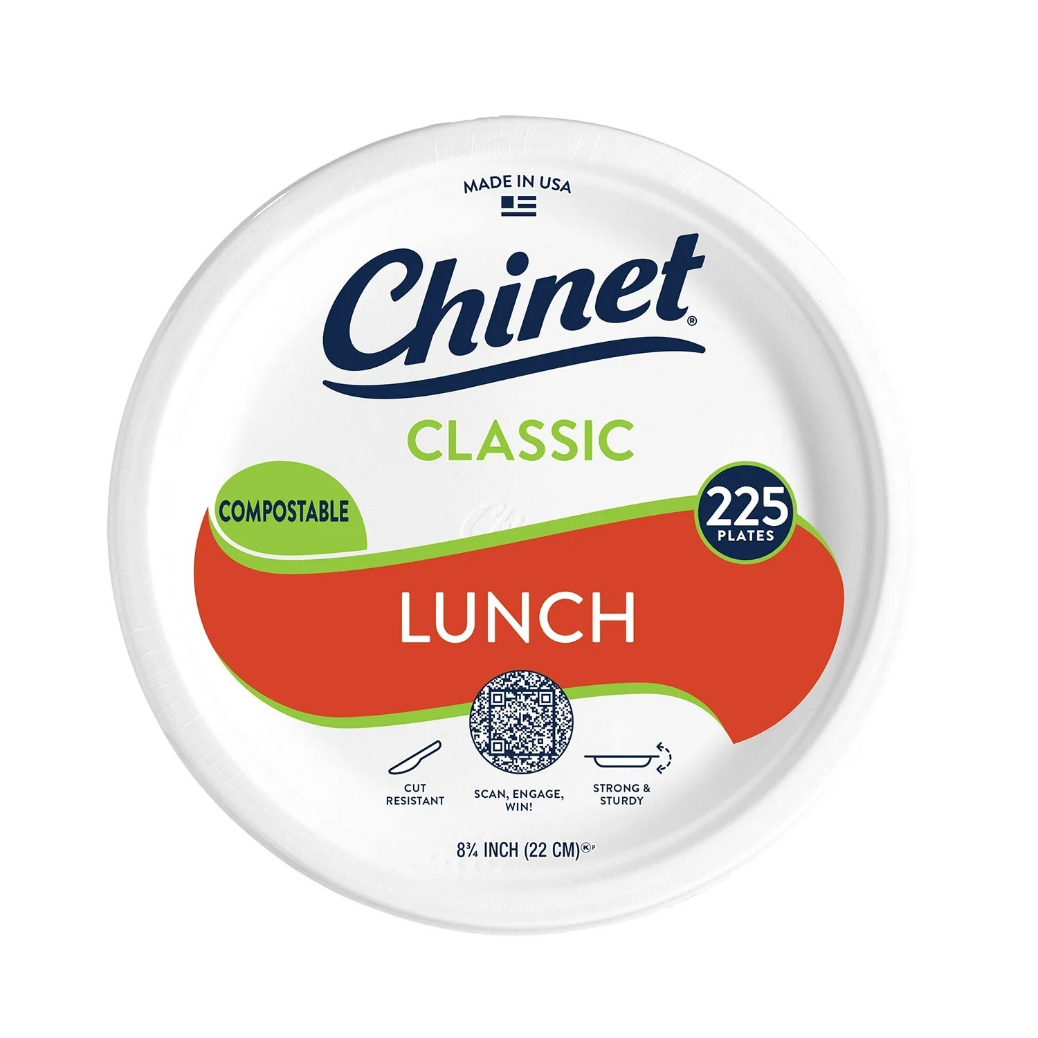 Chinet Classic Lunch Paper Plate 8.75" - 225ct/1pk