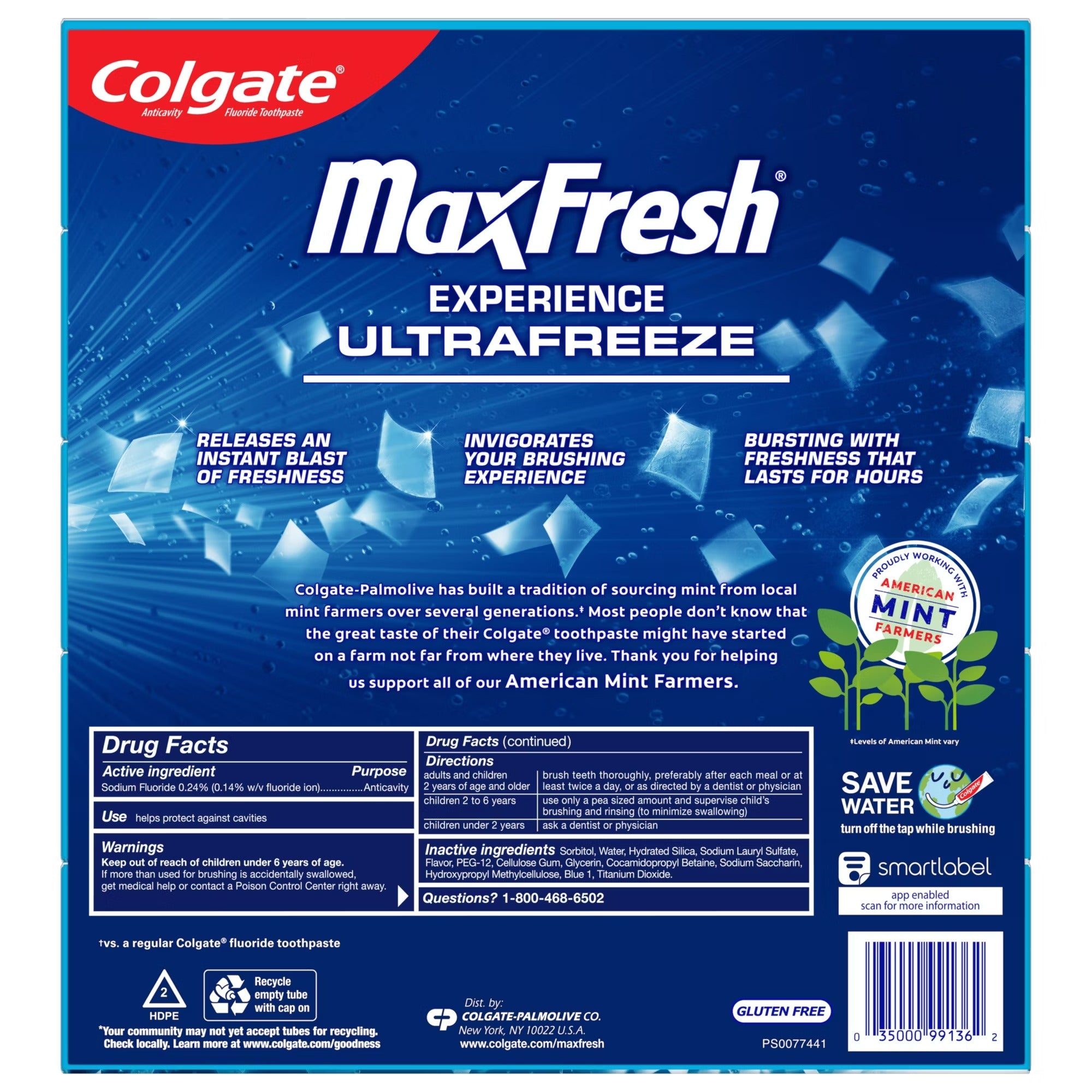 Colgate MaxFresh Toothpaste with Mini Breath Strips Cool Mint - (5x7.3)oz/1pk