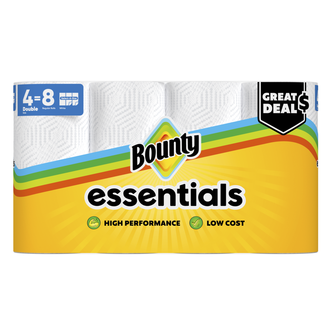 Bounty Essentials Select-A-Size Paper Towels White Double Rolls - (4x108)ct/6pk