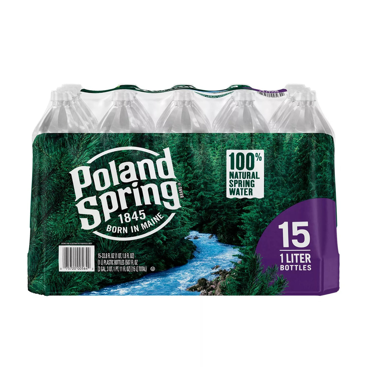 Poland Spring Water 1L- 33.8oz/15pk..CT,NY,ME 5c REFUND