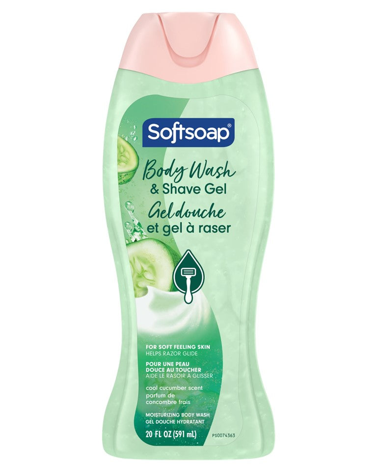 Softsoap Body Wash and Shave Gel Cool Cucumber Scent - 20oz/4pk
