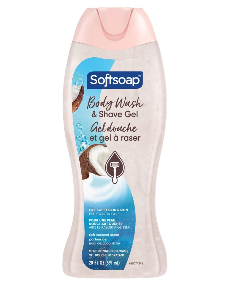 Softsoap Body Wash and Shave Gel Rich Coconut Scent - 20oz/4pk