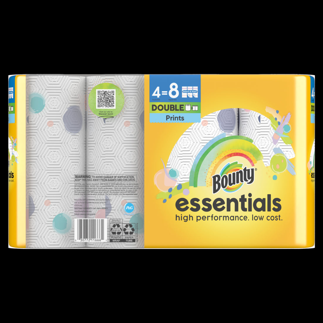 Bounty Essentials Select-A-Size Paper Towels Print Double Rolls - (4x108)ct/6pk