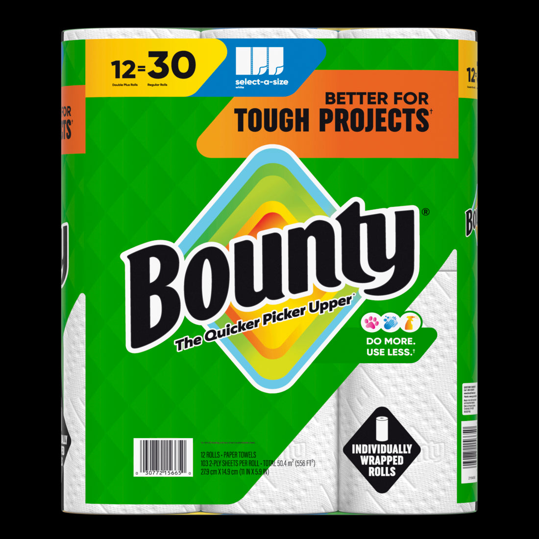 Bounty Paper Towels Select-A-Size White Double Plus Rolls - (12x103)ct/1pk