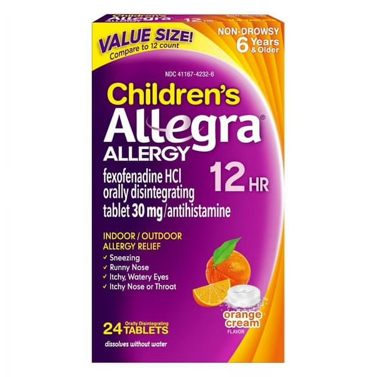 Children Allegra Allergy 12 hour Orally Disintegrating Tablets (30mg) - 24ct/24pk