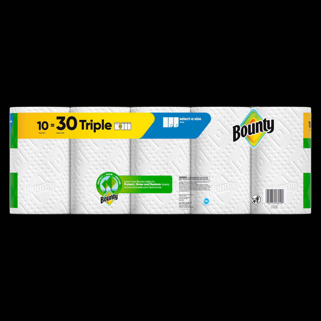Bounty Paper Towels Select-A-Size White Triple Rolls - (10x123)ct/1pk