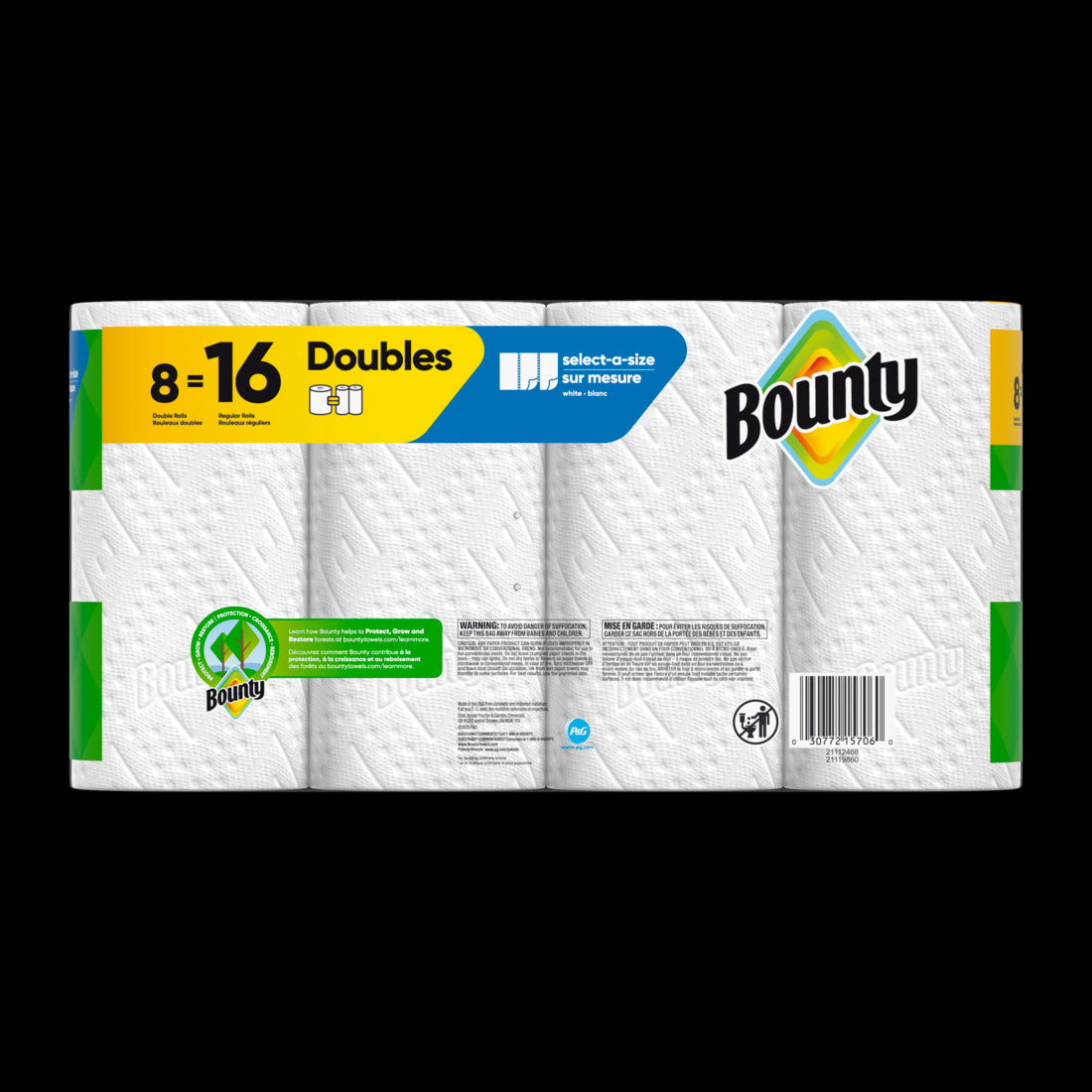 Bounty Paper Towels Select-A-Size White Double Rolls - (8x82)ct/1pk