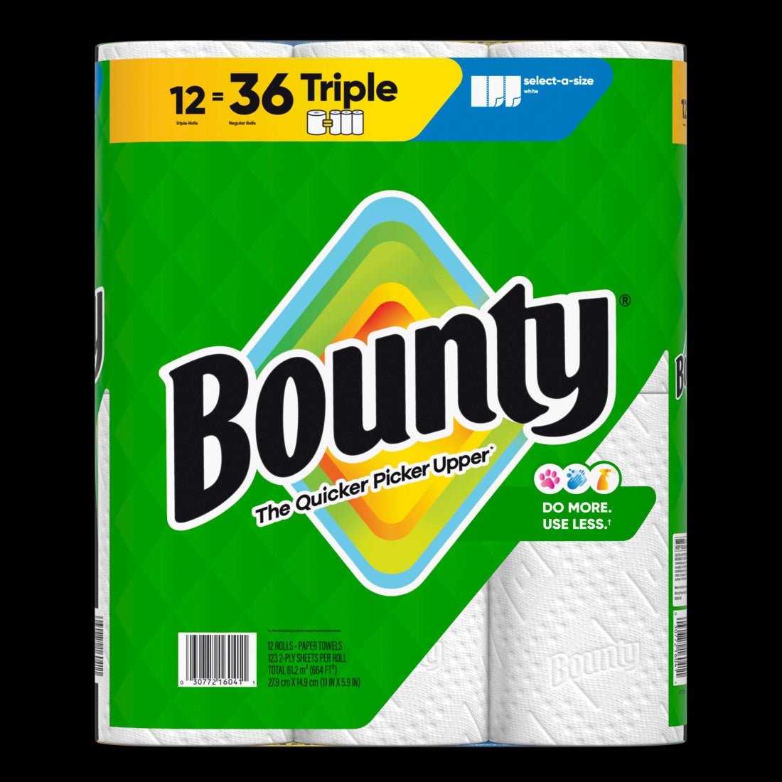 Bounty Paper Towels Select-A-Size White Triple Rolls - (12x123)ct/1pk