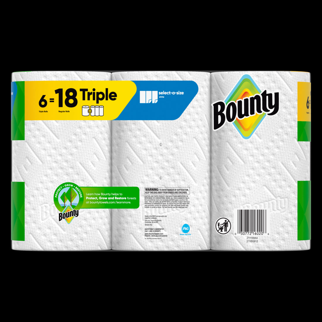 Bounty Paper Towels Select-A-Size White Triple Rolls - (6x123)ct/1pk
