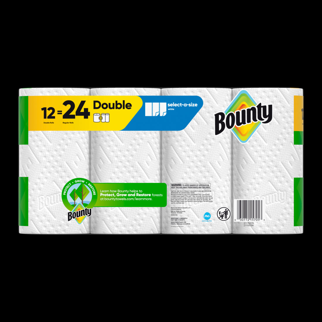 Bounty Paper Towels Select-A-Size White Double Rolls - (12x82)ct/1pk