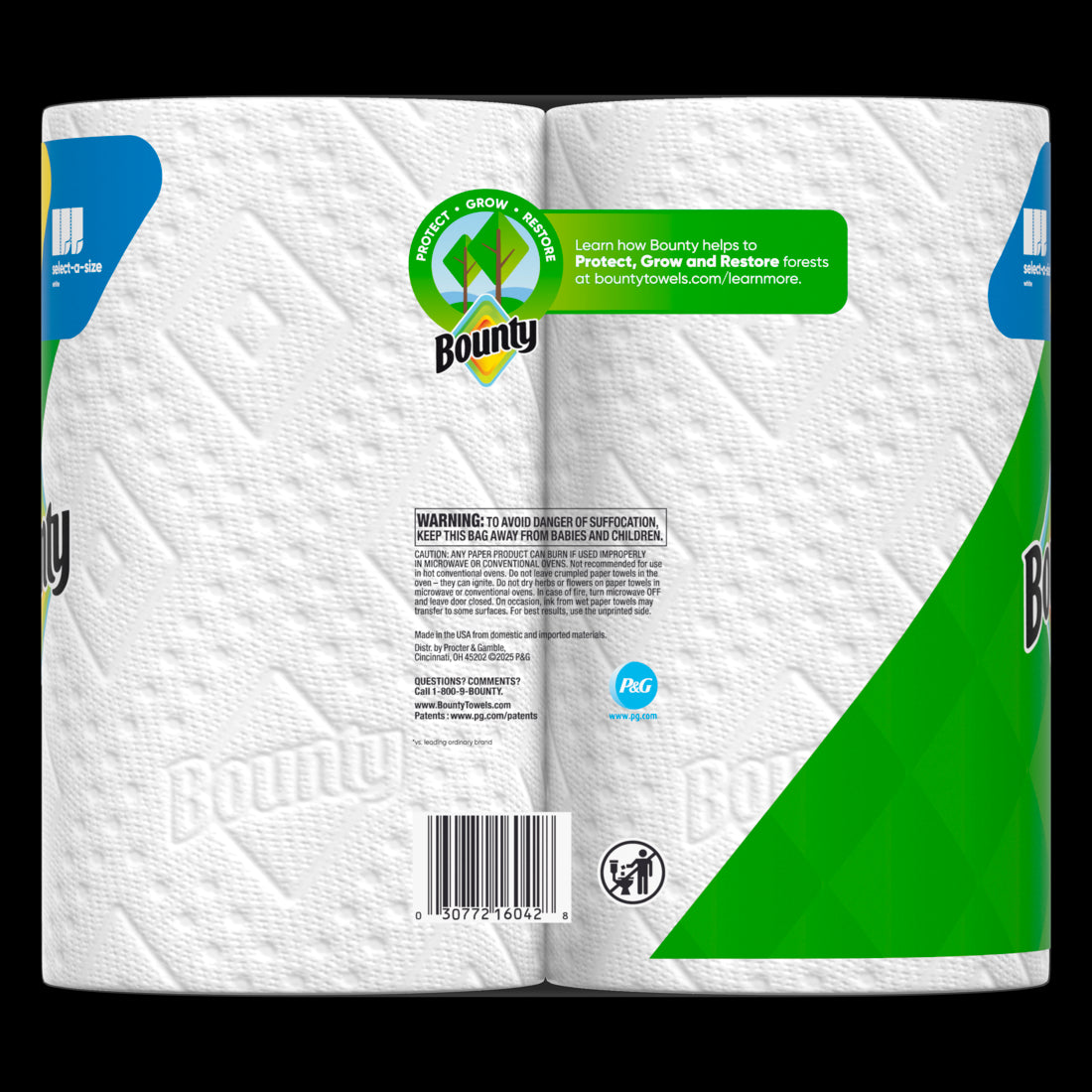 Bounty Paper Towels Select-A-Size White Triple Rolls - (2x123)ct/6pk