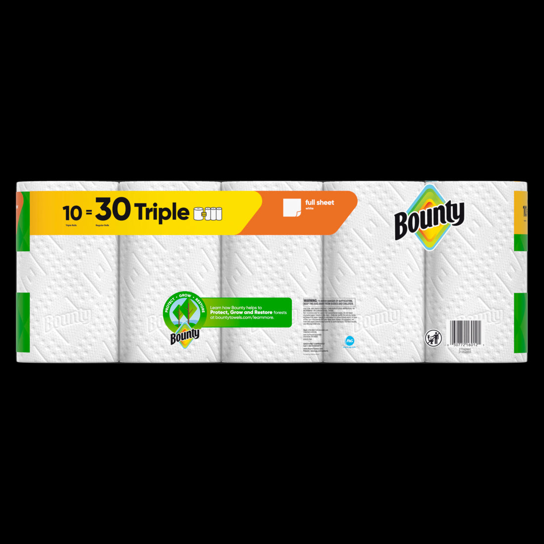 Bounty Paper Towels Full Sheet White Triple Rolls - (10x75)ct/1pk