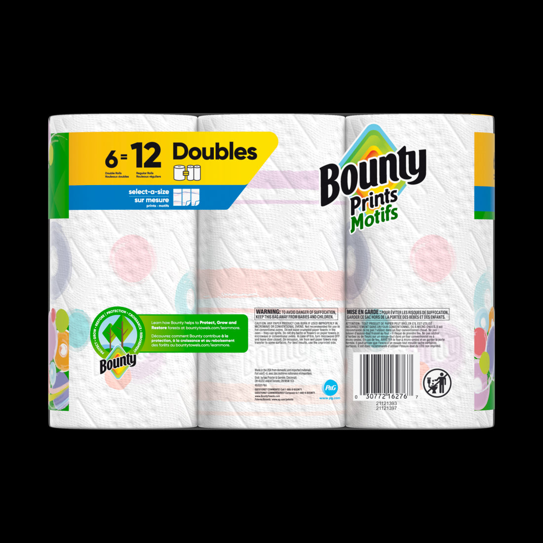 Bounty Paper Towels Select-A-Size Print Double Rolls - (6x82)ct/1pk