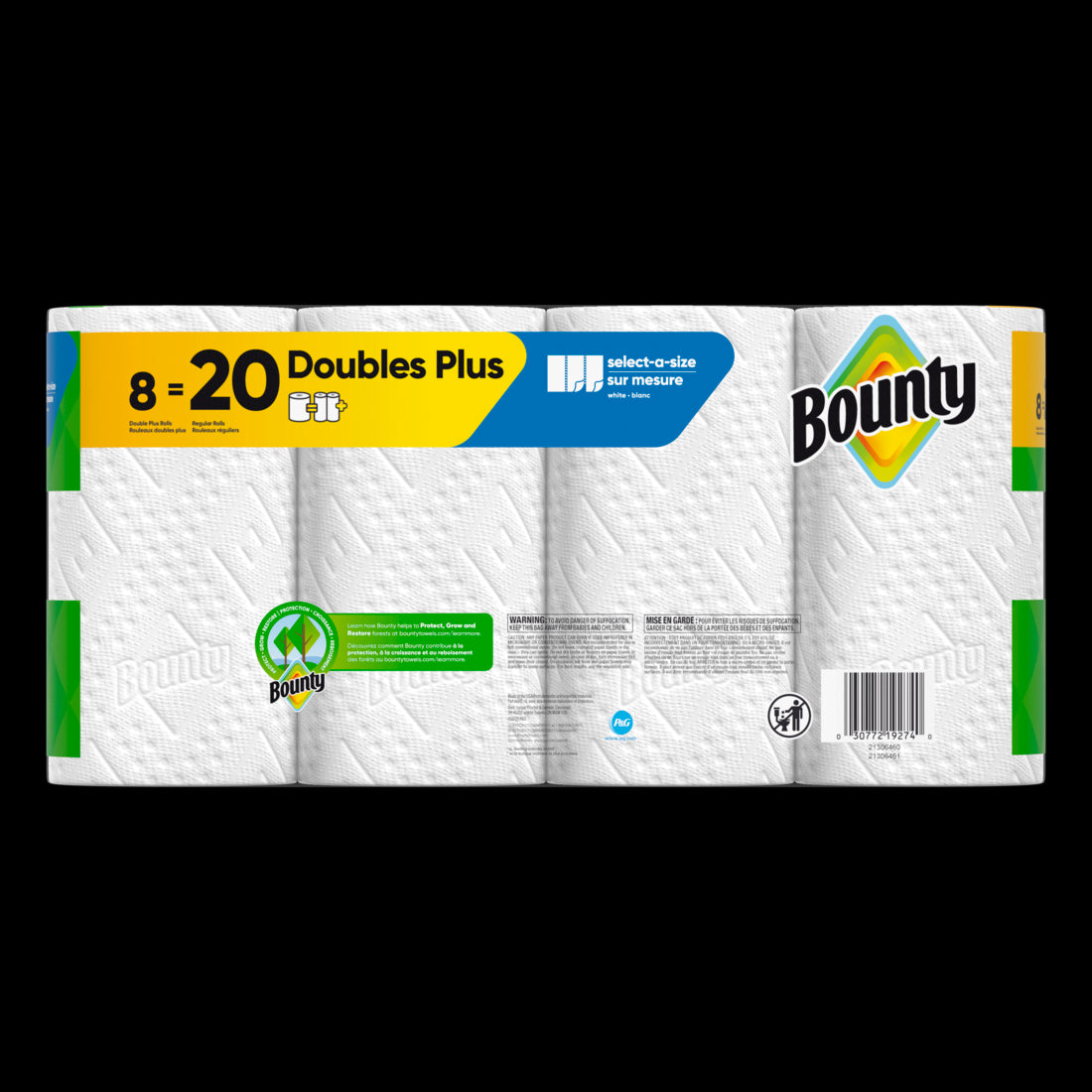 Bounty Paper Towels Select-A-Size White Double Plus Rolls - (8x103)ct/1pk