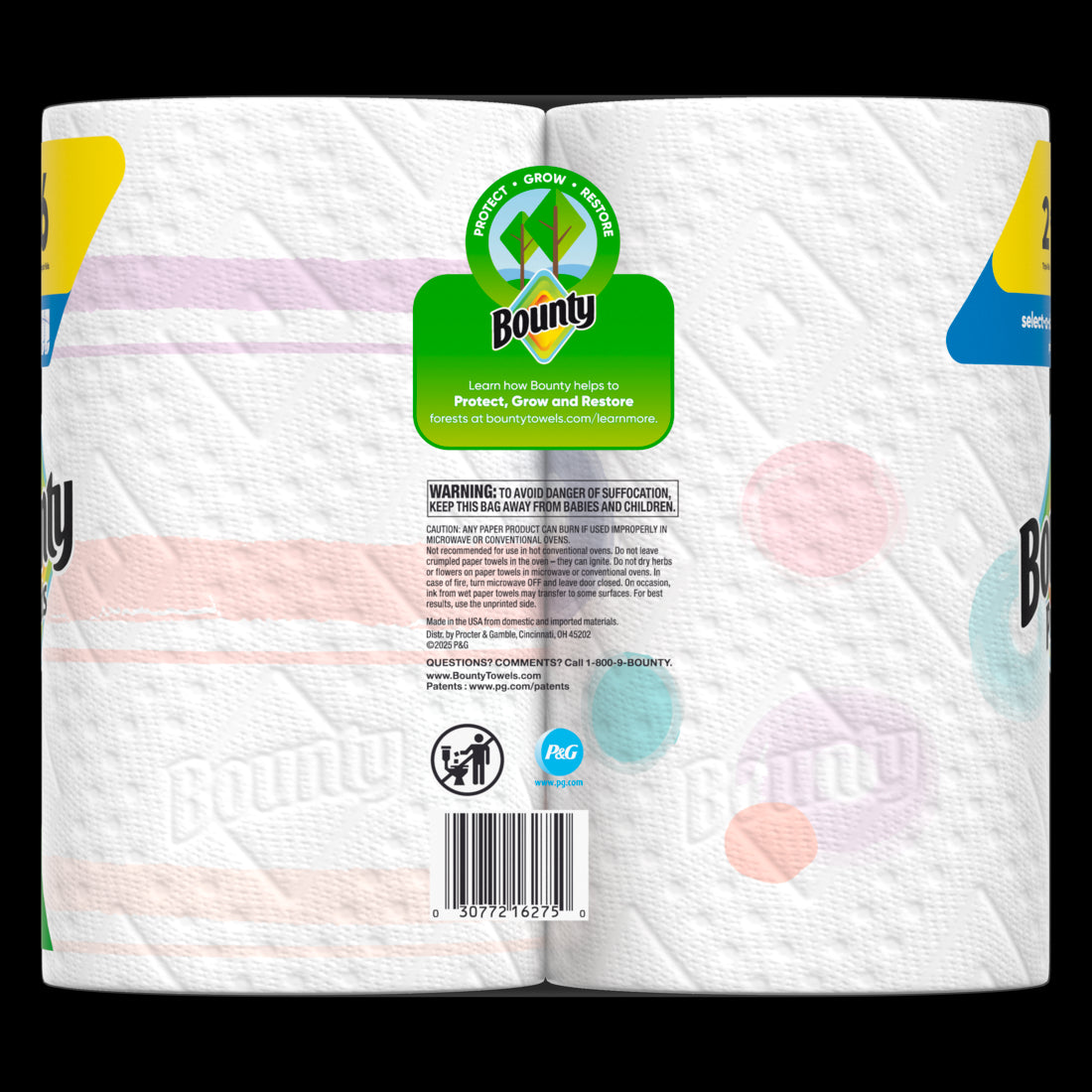 Bounty Paper Towels Select-A-Size Print Triple Rolls - (2x123)ct/6pk