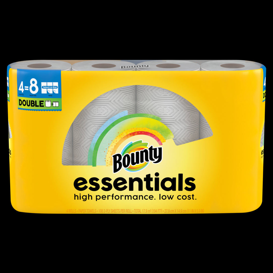 Bounty Essentials Select-A-Size Paper Towels White Double Rolls - (4x108)ct/6pk