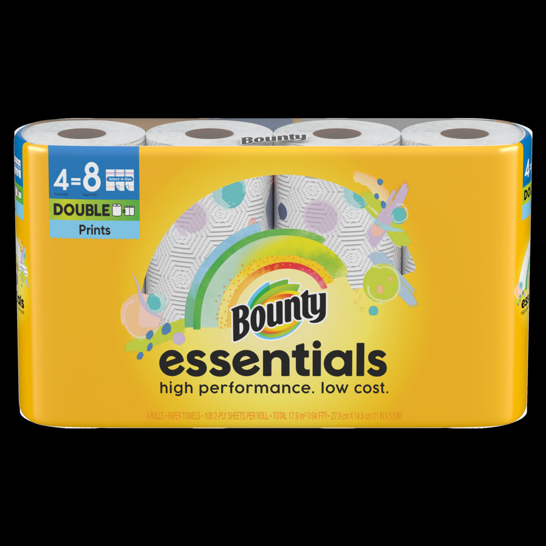 Bounty Essentials Select-A-Size Paper Towels Print Double Rolls - (4x108)ct/6pk
