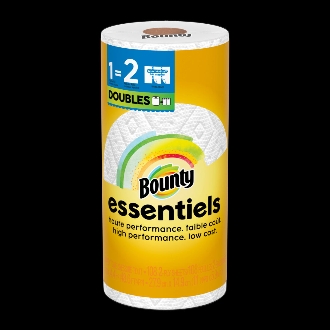 Bounty Essentials Select-A-Size Paper Towels White Double Roll - (1x108)ct/24pk